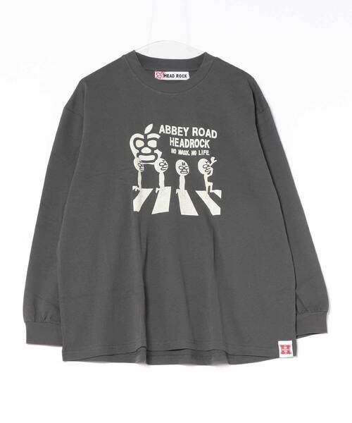 HEAD ROCK(ヘッドロック)の「長袖オーバーサイズTシャツ(大人)(Tシャツ/カットソー・レディース・オフホワイト/杢グレー/スミクロ・160/170/180)」の2枚目の写真