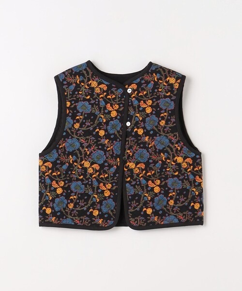 nude vintage フラワープリントキルティングベスト nude vintage フラワープリントキルティングベスト Kids リバーシブル