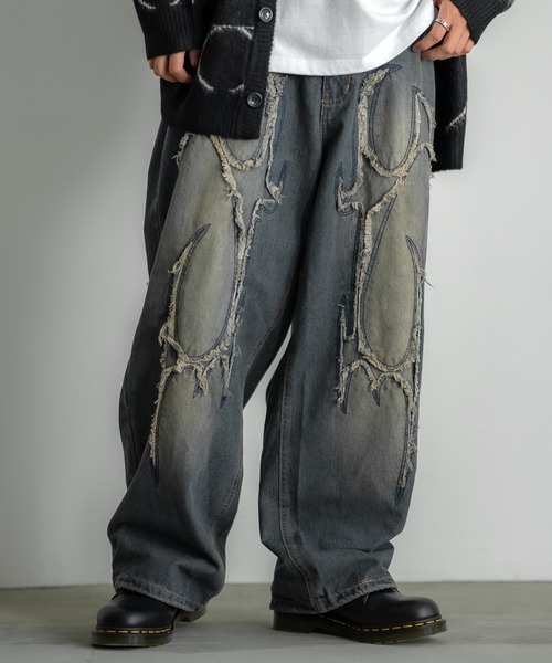カットオフモチーフ バギーデニムパンツ（デニムパンツ）｜improves（インプローブス） 9,790円