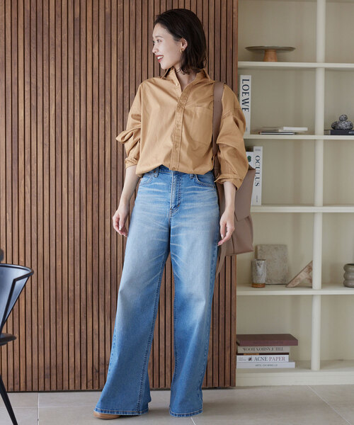 ​SLOBE IENA / スローブイエナ | 2025SS | ファインOXオーバーロングシャツ | F | サックスブルー | レディース SLOBE IENA（スローブイエナ）の「ファインOXオーバーロングシャツ