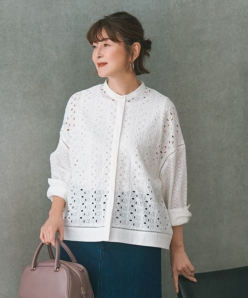 【セール】《ウタオ》サークルレース長袖ブラウス（シャツ/ブラウス）｜studio CLIP（スタディオクリップ）