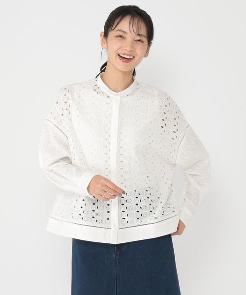 【セール】《ウタオ》サークルレース長袖ブラウス（シャツ/ブラウス）｜studio CLIP（スタディオクリップ）