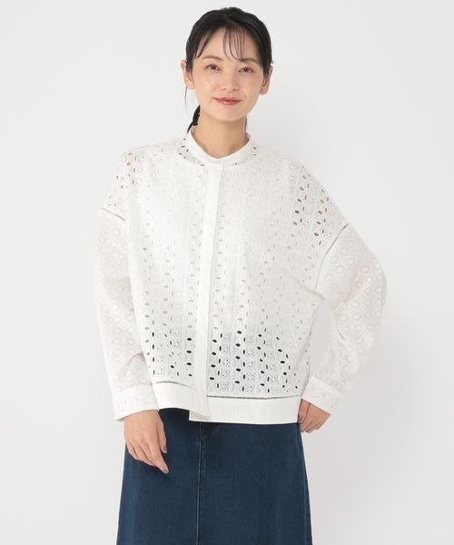 【セール】《ウタオ》サークルレース長袖ブラウス（シャツ/ブラウス）｜studio CLIP（スタディオクリップ）