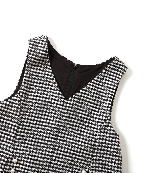 apres les cours（アプレレクール）の「【フォーマル対応】パール付フレアジャンパースカート_アプレレクールマシェリ（ジャンパースカート・キッズ・チェック/ネイビー・80/90/100/110/120/130/140）」の10枚目の写真