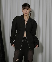 Ezick | Lady modeレイヤードジップジャケット(テーラードジャケット)