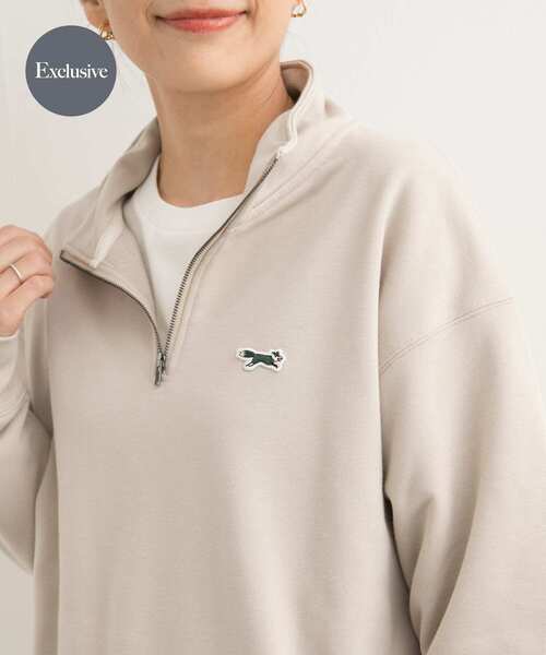 PENNEYS(ぺニーズ)の「『別注』PENNEYS×DOORS THE FOX ハーフジップスウェット(スウェット・レディース・ブラック/ベージュ/ブルー・MEDIUM)」の2枚目の写真
