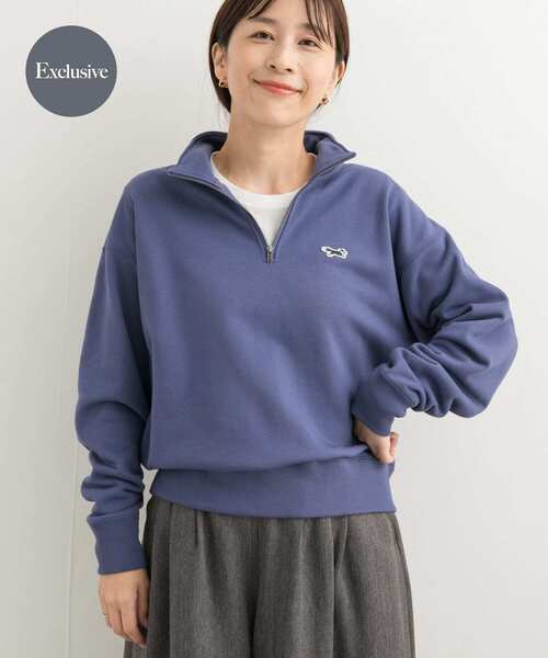 PENNEYS(ぺニーズ)の「『別注』PENNEYS×DOORS THE FOX ハーフジップスウェット(スウェット・レディース・ブラック/ベージュ/ブルー・MEDIUM)」の3枚目の写真