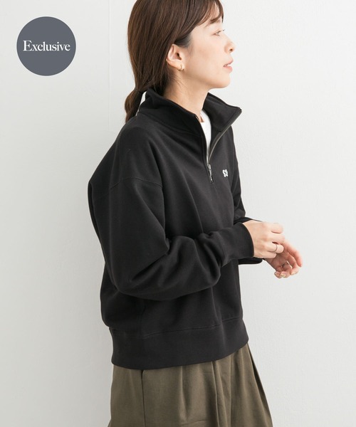 PENNEYS(ぺニーズ)の「『別注』PENNEYS×DOORS THE FOX ハーフジップスウェット(スウェット・レディース・ブラック/ベージュ/ブルー・MEDIUM)」の1枚目の写真