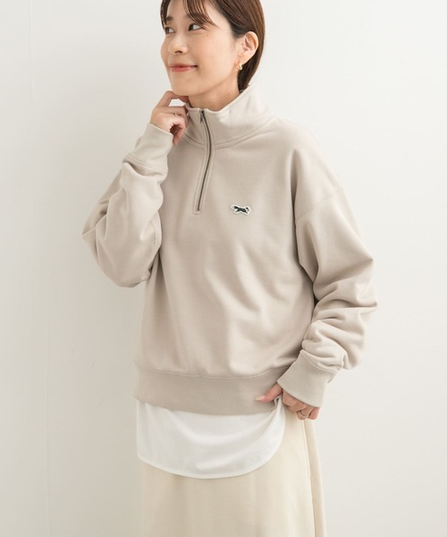 PENNEYS(ぺニーズ)の「『別注』PENNEYS×DOORS THE FOX ハーフジップスウェット(スウェット・レディース・ブラック/ベージュ/ブルー・MEDIUM)」の6枚目の写真