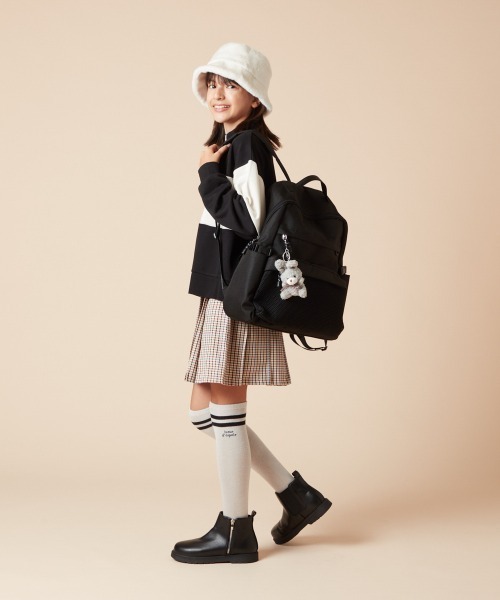 a.v.v（アーヴェヴェ）の「[KIDS]ボアバケットハット（ハット・キッズ・アイボリー/ライトグレー・120）」の8枚目の写真