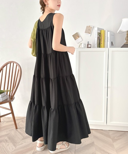 セール】洗練された大人フェミニン。 前後2WAY4段ティアードワンピース