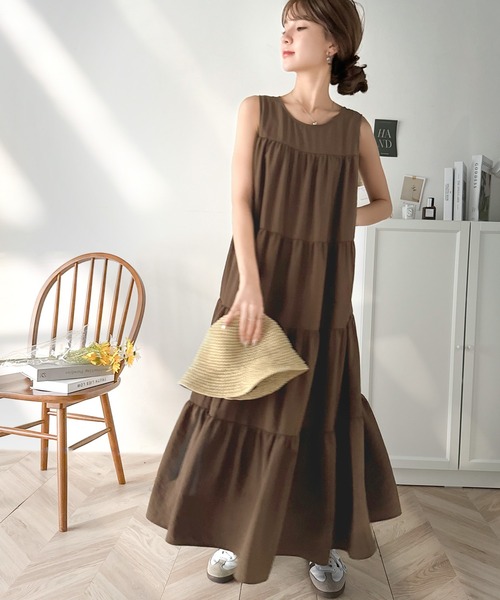 セール】洗練された大人フェミニン。 前後2WAY4段ティアードワンピース