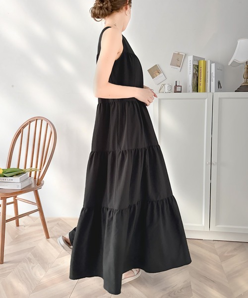 セール】洗練された大人フェミニン。 前後2WAY4段ティアードワンピース