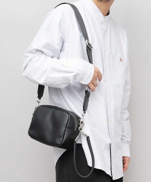 定価6.4万 ポールスミス 牛革 ショルダーバッグ 白 スラウチレザー 3WAY ポールスミス PAUL SMITH ショルダーバッグ チェックジャカード