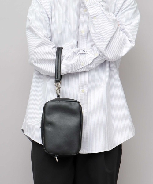 【美品】Gabs 3wayショルダーハンドバッグ　グレーレザー　牛革 セール】スプリットレザー（牛床革） 3WAY ショルダーポーチ