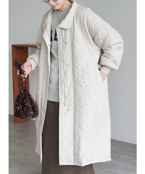 セール】キルト切替スタンドロングコート（その他アウター）｜reca