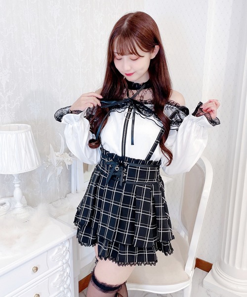 【未使用✨定価14040円】sophila-フロントスピンドルパンツ MA*RS】ハイウエストスピンドルボリュームスカパン - BLK
