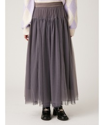 LILY BROWN | サテンベルトボリュームチュールスカート(スカート)
