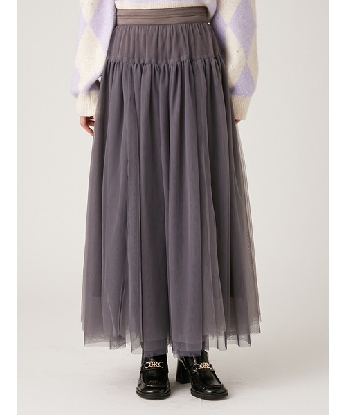 【セール】サテンベルトボリュームチュールスカート(スカート)|LILY BROWN(リリーブラウン) 【セール】サテンベルトボリュームチュールスカート(スカート)|LILY BROWN(リリーブラウン)