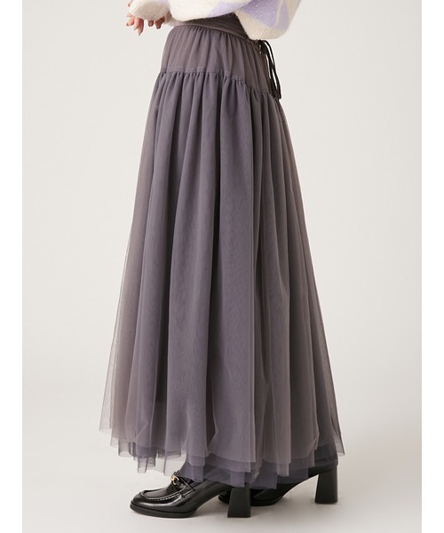 【セール】サテンベルトボリュームチュールスカート(スカート)|LILY BROWN(リリーブラウン) 【セール】サテンベルトボリュームチュールスカート(スカート)|LILY BROWN(リリーブラウン)