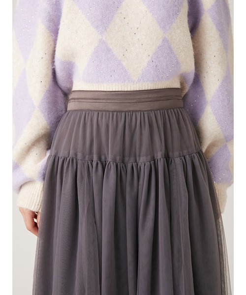 【セール】サテンベルトボリュームチュールスカート(スカート)|LILY BROWN(リリーブラウン) 【セール】サテンベルトボリュームチュールスカート(スカート)|LILY BROWN(リリーブラウン)