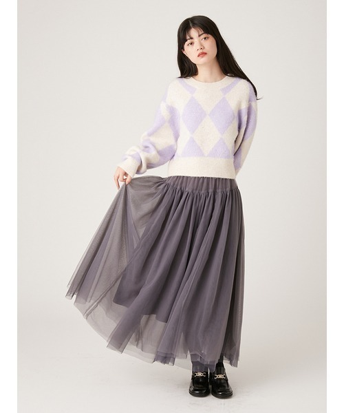 【セール】サテンベルトボリュームチュールスカート(スカート)|LILY BROWN(リリーブラウン) 【セール】サテンベルトボリュームチュールスカート(スカート)|LILY BROWN(リリーブラウン)