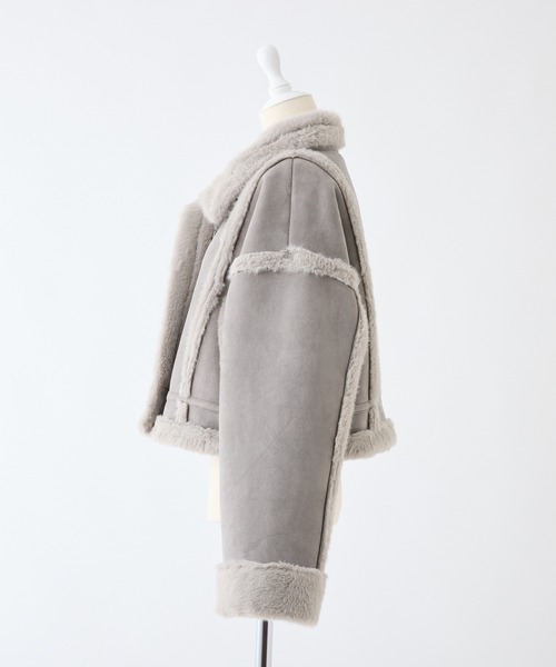 one after another NICE CLAUP（ワンアフターアナザーナイスクラップ）の「フェイクムートンジャケット（ムートンコート・レディース・アイボリー/チャコールグレー/モカ/ブラック・FREE）」の6枚目の写真