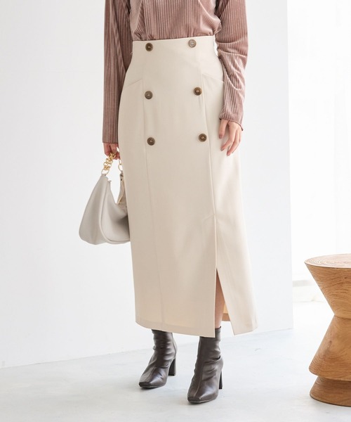 セール】ボタンIラインスカート202648（スカート）｜Andemiu