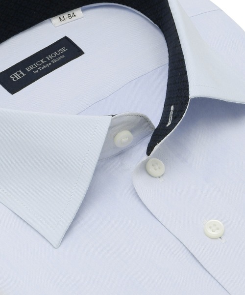 TOKYO SHIRTS(トウキョウシャツ)の「透け防止 形態安定ノーアイロン ワイド 長袖ビジネスワイシャツ(ビジネスシャツ・メンズ・サックスブルー・首回り37cm-裄丈80cm/首回り39cm-裄丈80cm/首回り39cm-裄丈84cm/首回り41cm-裄丈82cm/首回り41cm-裄丈86cm/首回り42cm-裄丈82cm/首回り42cm-裄丈86cm/首回り43cm-裄丈86cm/首回り43cm-裄丈82cm/首回り37cm-裄丈84cm)」の2枚目の写真
