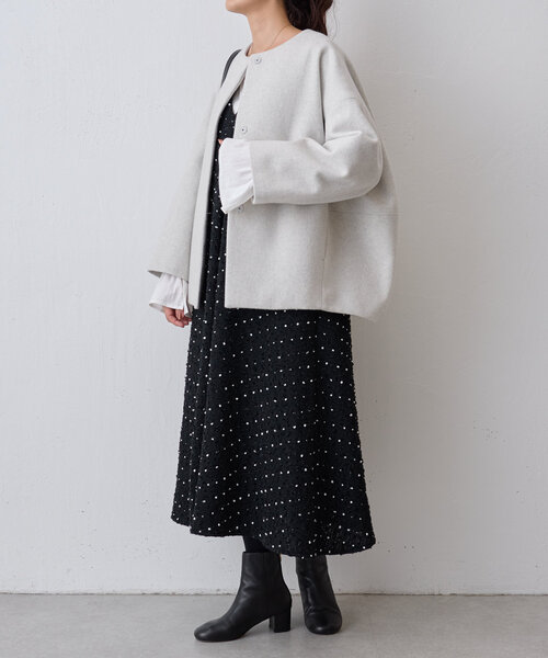 ビアズリー　ツイードフレアワンピース BEARDSLEY（ビアズリー）の「《ビアズリー》ツイードフレア