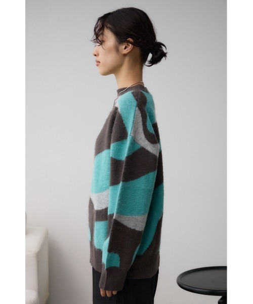 AZUL by moussy（アズールバイマウジー）の「マーブルジャガードニットトップス（ニット/セーター・レディース・ブラック系その他/グリーン系その他・FREE）」の18枚目の写真