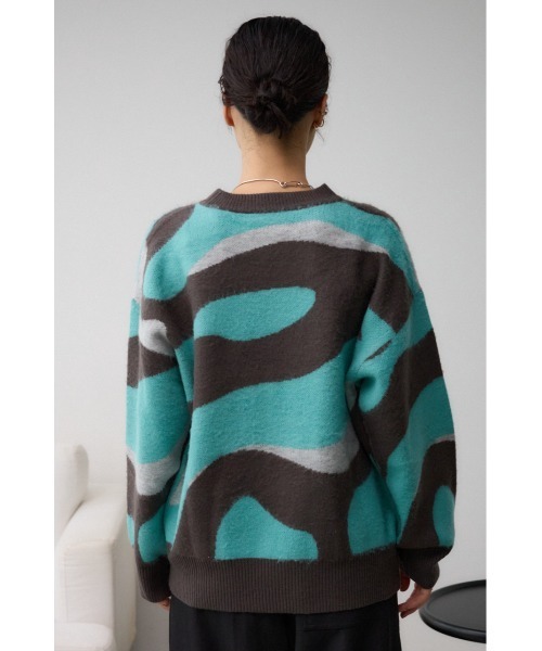 AZUL by moussy（アズールバイマウジー）の「マーブルジャガードニットトップス（ニット/セーター・レディース・ブラック系その他/グリーン系その他・FREE）」の19枚目の写真
