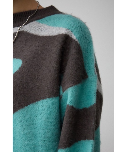 AZUL by moussy（アズールバイマウジー）の「マーブルジャガードニットトップス（ニット/セーター・レディース・ブラック系その他/グリーン系その他・FREE）」の21枚目の写真