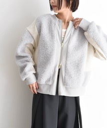 パッチワーク 2WAYボアトップス