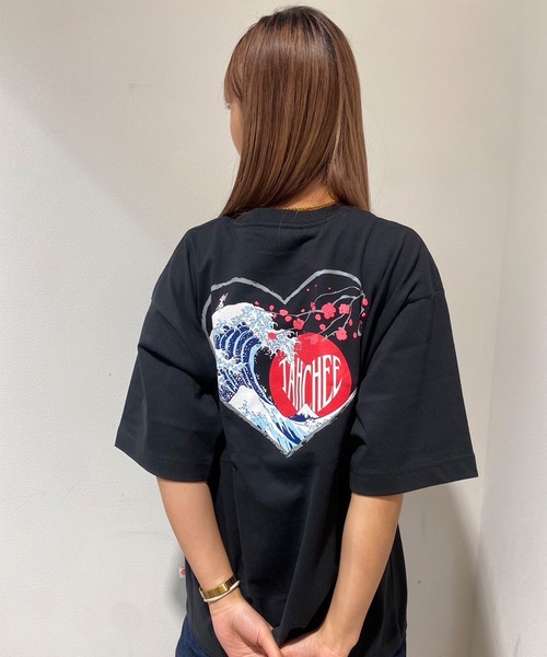 tシャツ 「ムラサキスポーツ限定」TAHCHEE/ターチー 半袖 Tシャツ バックプリント オーバーサイズ 和モチーフ TC240700-02 レディ TAHCHEE ターチー 半袖 Tシャツ レディース フロントプリント