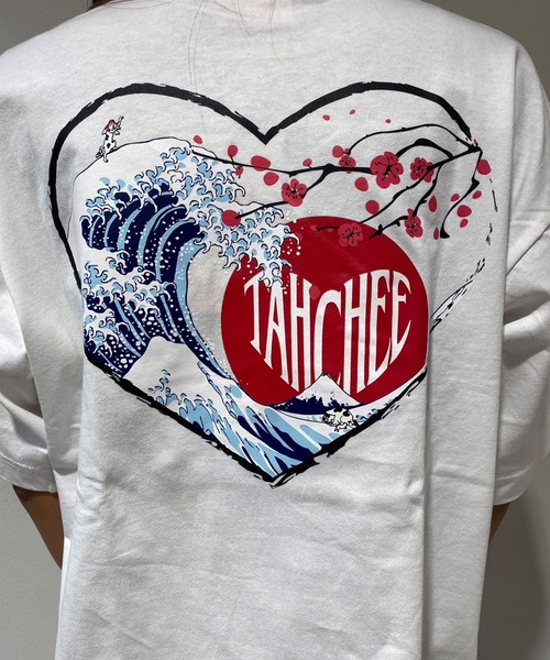 tシャツ 「ムラサキスポーツ限定」TAHCHEE/ターチー 半袖 Tシャツ バックプリント オーバーサイズ 和モチーフ TC240700-02 レディ ムラサキスポーツ限定】TAHCHEE/ターチー 半袖 Tシャツ バック