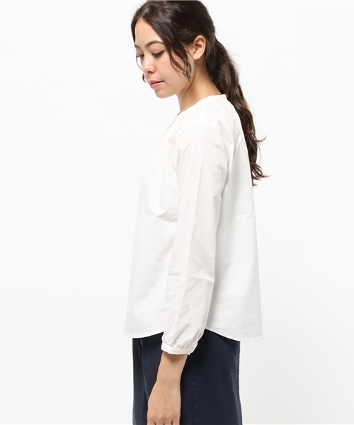 LBC（エルビーシー）の「コットンダンプ起毛スタンドシャツ（シャツ/ブラウス・レディース・ブラック/オフホワイト・LARGE/MEDIUM）」の3枚目の写真