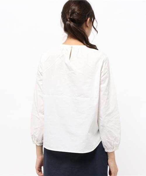 LBC（エルビーシー）の「コットンダンプ起毛スタンドシャツ（シャツ/ブラウス・レディース・ブラック/オフホワイト・LARGE/MEDIUM）」の4枚目の写真