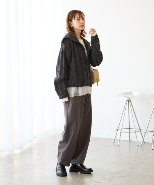 ROPE' PICNIC（ロペピクニック）の「アンジェリーナモールニットスキッパープルオーバー（ニット/セーター・レディース・チャコールグレー/キナリ/ブルー系その他5・38）」の5枚目の写真