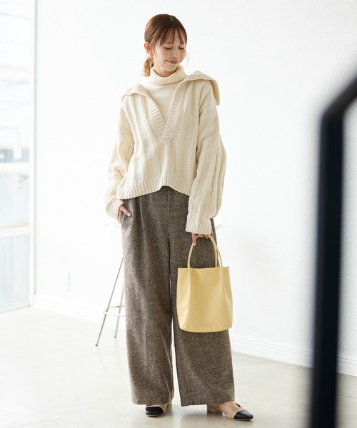 ROPE' PICNIC（ロペピクニック）の「アンジェリーナモールニットスキッパープルオーバー（ニット/セーター・レディース・チャコールグレー/キナリ/ブルー系その他5・38）」の17枚目の写真