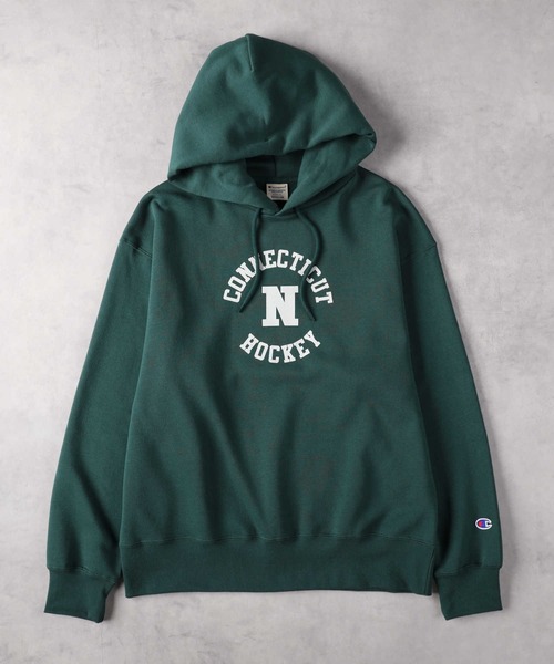 Champion(チャンピオン)の「Champion(チャンピオン)【レディース】裏起毛プリントパーカー(スウェット・レディース・グレー/ダークグレー/グリーン/ホワイト・S/M/L/XL)」の22枚目の写真