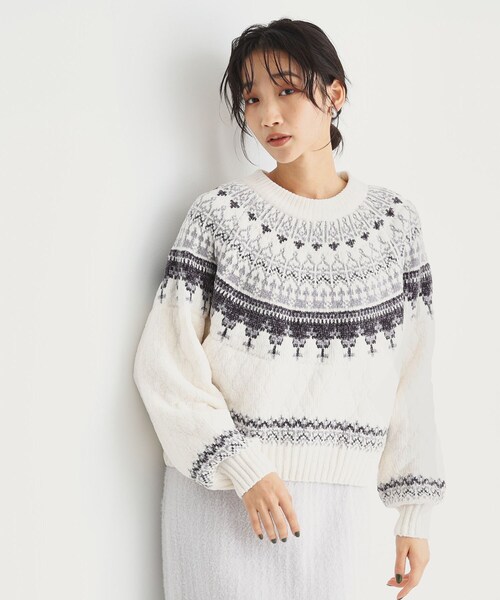 THE SHOP TK (ザ ショップ ティーケー )の「◆ラメモール求心ニット【洗える】(ニット/セーター・レディース・チャコール/ブラウン系その他2/アイボリー系・12/13)」の3枚目の写真