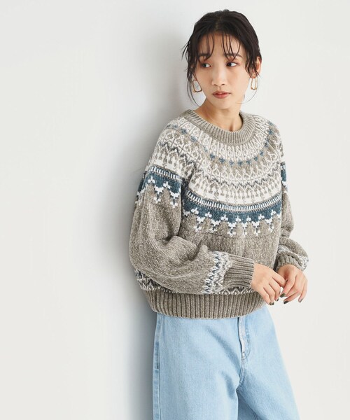 THE SHOP TK (ザ ショップ ティーケー )の「◆ラメモール求心ニット【洗える】(ニット/セーター・レディース・チャコール/ブラウン系その他2/アイボリー系・12/13)」の2枚目の写真