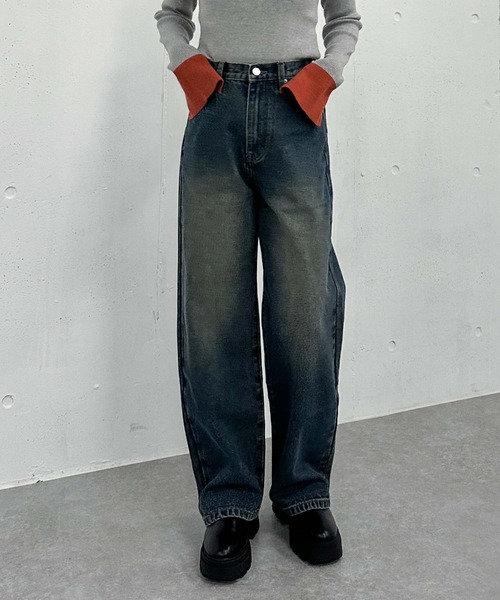 archives(アルシーヴ)の「オーバーダイデニム(デニムパンツ・レディース・ネイビー/ブルー/グレー・MEDIUM/SMALL)」の18枚目の写真