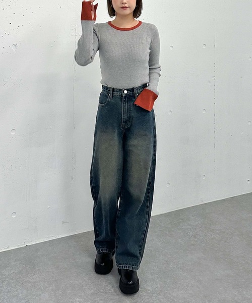 archives(アルシーヴ)の「オーバーダイデニム(デニムパンツ・レディース・ネイビー/ブルー/グレー・MEDIUM/SMALL)」の22枚目の写真