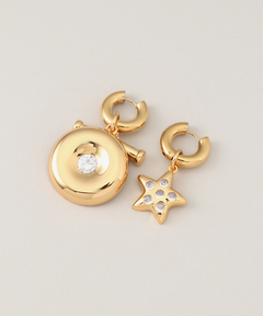 TIMELESS PEARLY/タイムレスパーリー】Gold lock and cyrst：ピアス