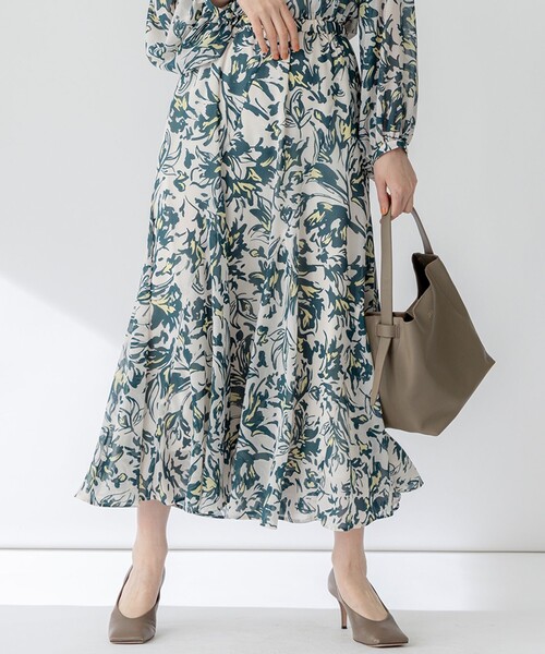 NOZOMI ISHIGURO フラワープリント フレアスカート　13ss NOZOMI ISHIGURO フラワープリント フレアスカート 13ss