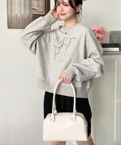 moment+（モーメントプラス）の「ロングハンドルボストンバッグ（ボストンバッグ・レディース・ブラウン/ボルドー/アイボリー/ブラック・FREE）」の8枚目の写真