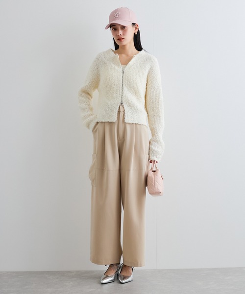 VIS（ビス）の「リボンヤーンジップリブネックカーディガン（カーディガン/ボレロ・レディース・オフホワイト/ブルー系その他4/ピンク系その他2・FREE）」の8枚目の写真