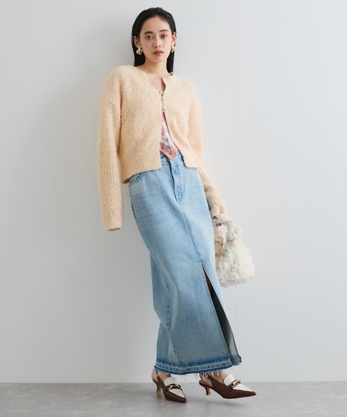 VIS（ビス）の「リボンヤーンジップリブネックカーディガン（カーディガン/ボレロ・レディース・オフホワイト/ブルー系その他4/ピンク系その他2・FREE）」の11枚目の写真